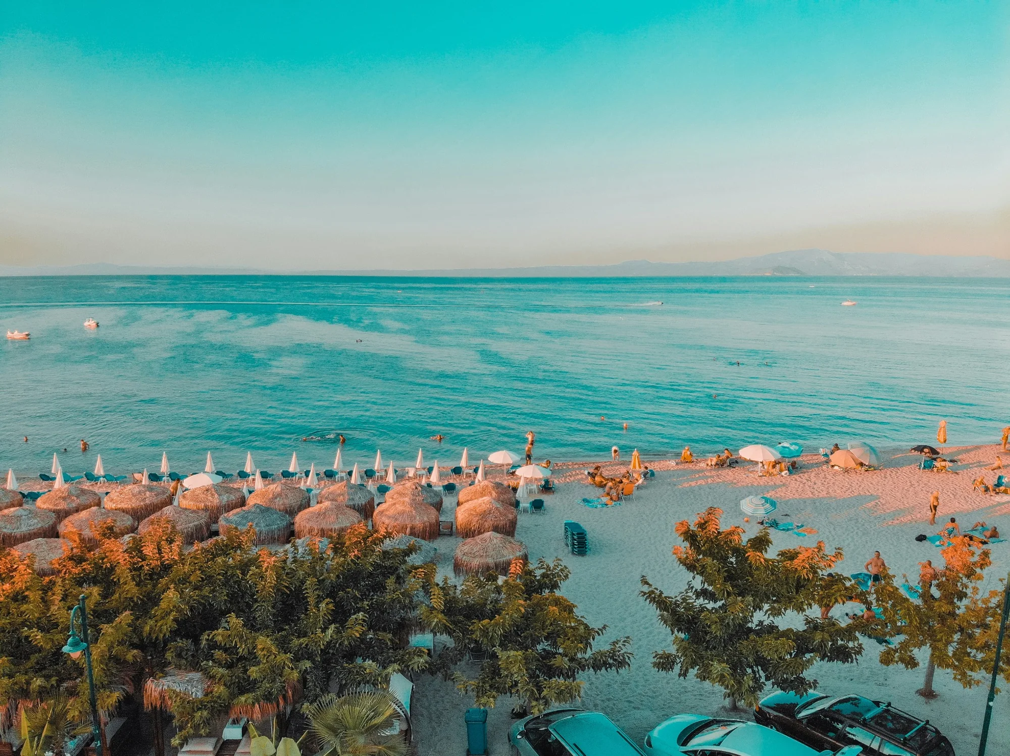 Aegean beach and clear turquoise water