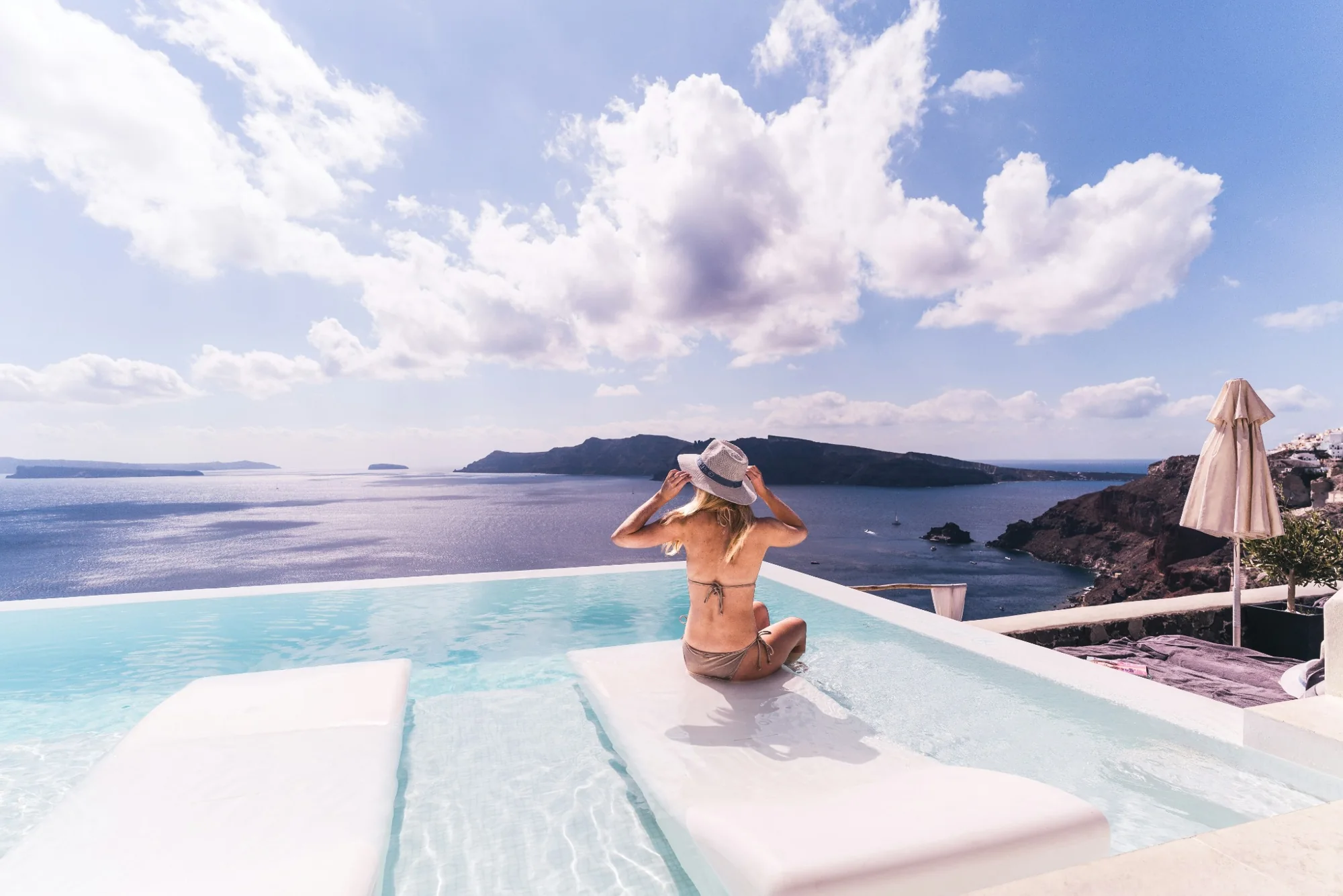 Infinity pool overlooking the Aegean Sea